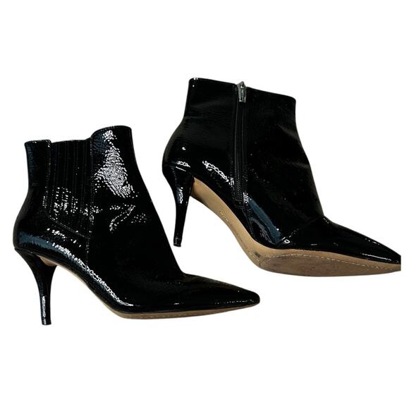 Vince Camuto Womens Ambind Ankle Boot Black Patent Leather Ankle Bootie Size 7.5 - Picture 2 of 7